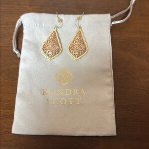 Kendra Scott Gold and Rose Gold Filigree Earrings